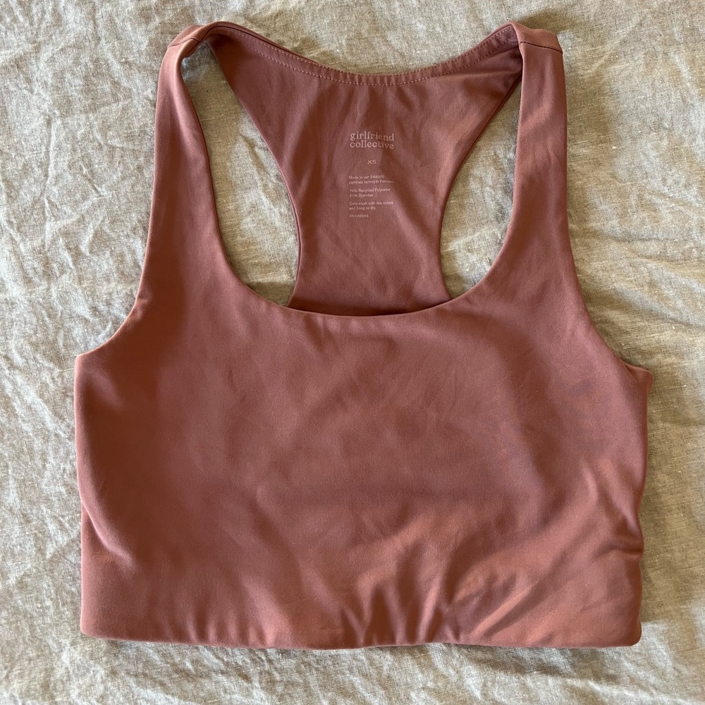 girlfriend collective paloma bra in rosebud